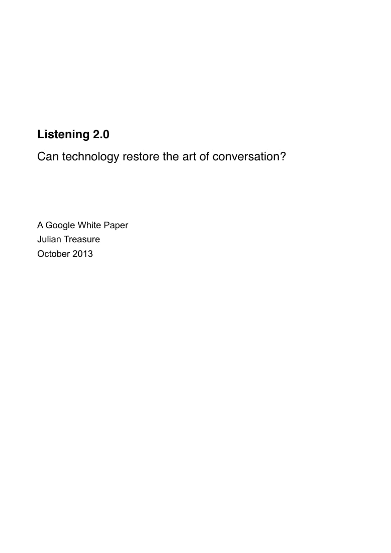 The cover of Listening 2.0